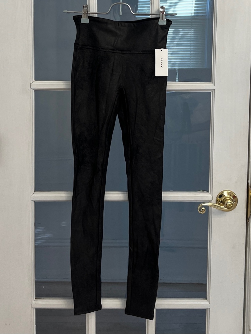 SPANX Women’s Faux Leather High Rise Shaping Leggings Black NWT XS